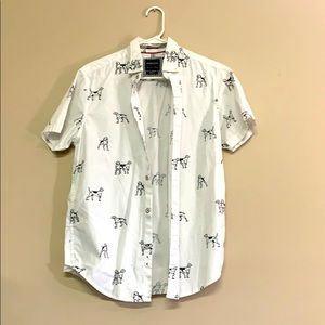 Denim & flower button down